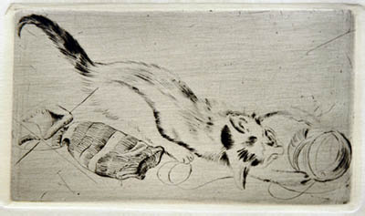 Richard M&uuml;ller
(1874-1954),Radierung, die in ihrer Technik die Zartheit des Themas wunderbar erfasst,a tender
topic tenderly executed