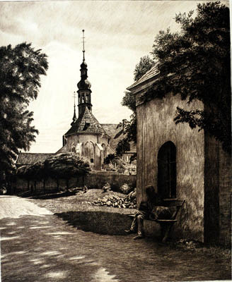 Richard Müller (1874-1954),Kloster in der Nähe von Müllers Gebursort Tschirnitz
in Böhmen,Monastery near Müllers birthplace in Bohemia